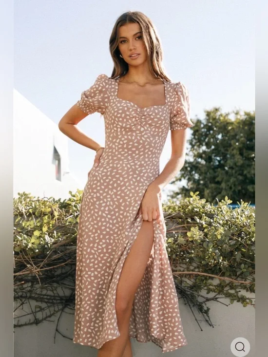 Petal & Pup Franklin Midi Dress | Mocha | Size 10 - Picture 1 of 5